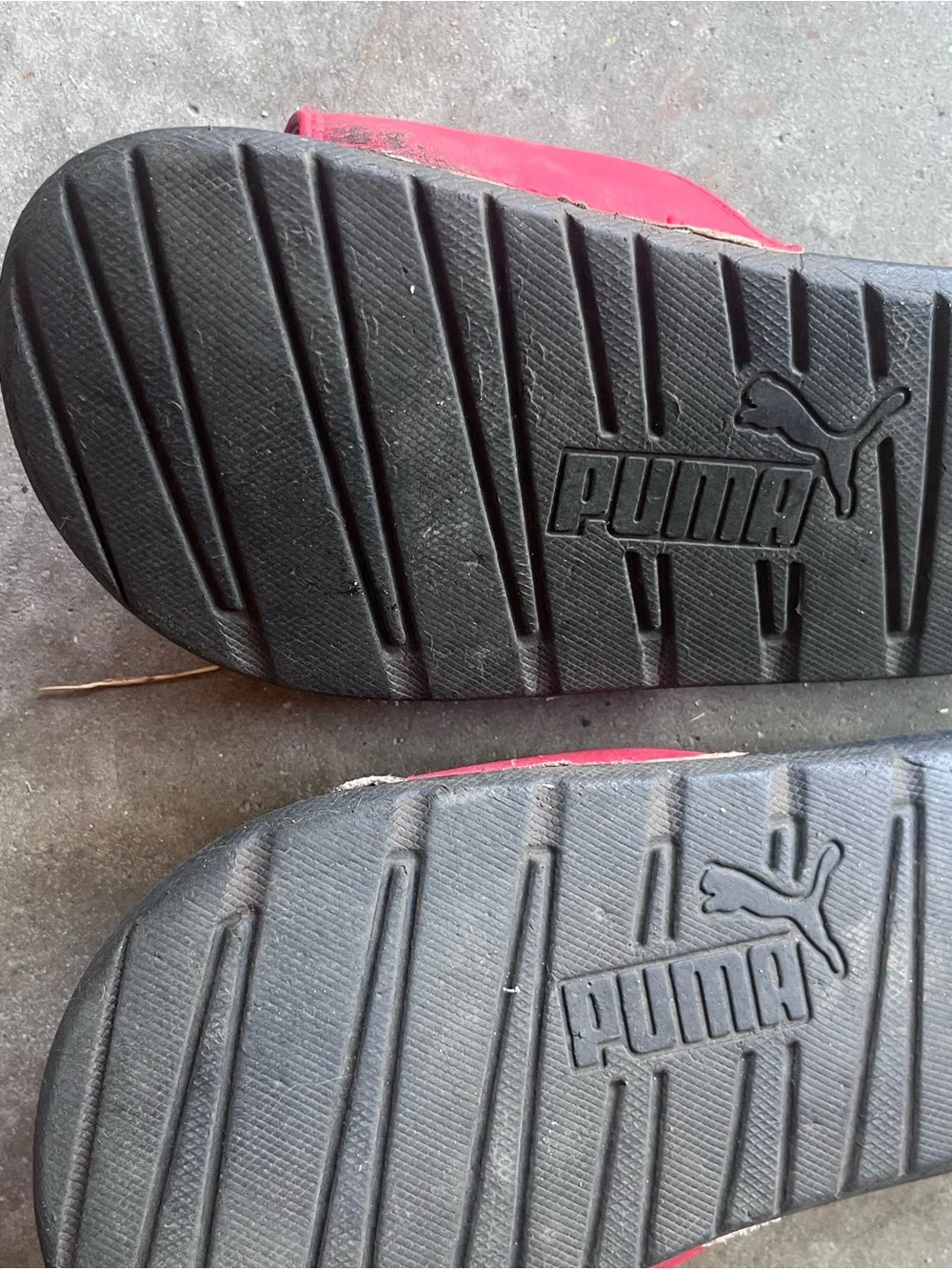 Puma Kids Red and Black Slide Sandals
